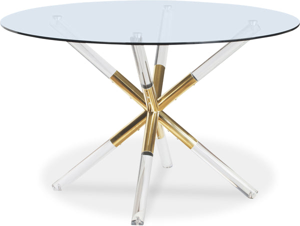 Mercury Acrylic/Gold Dining Table