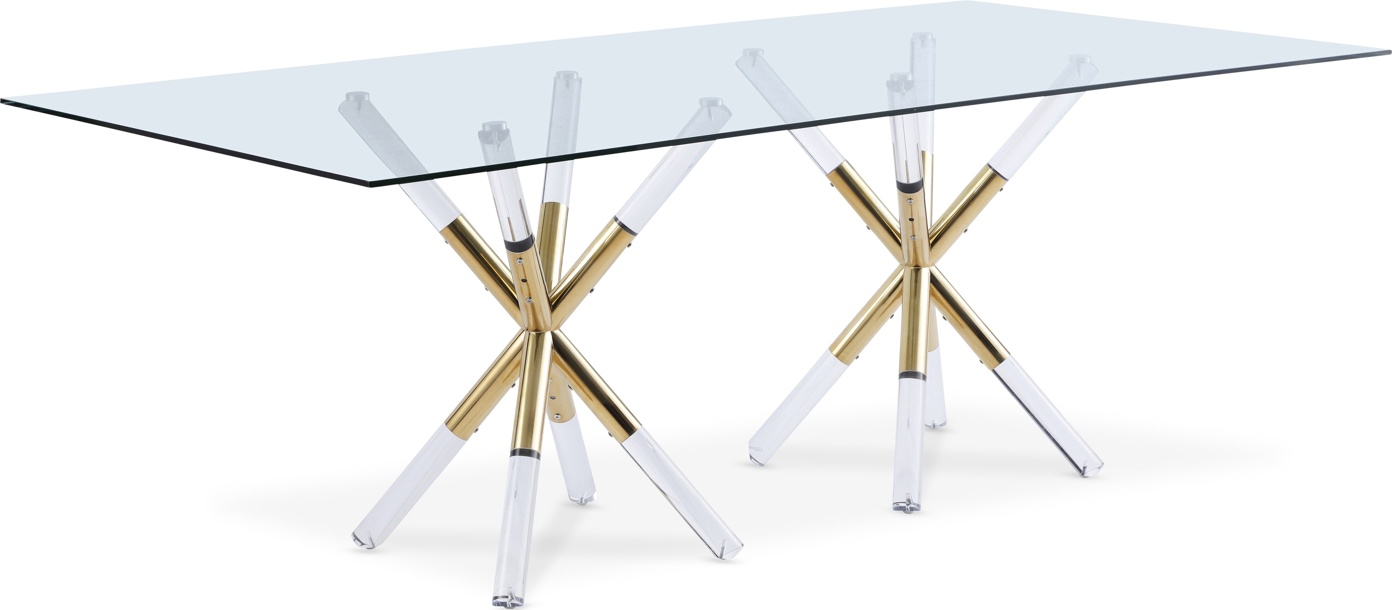 Mercury Acrylic/Gold Dining Table