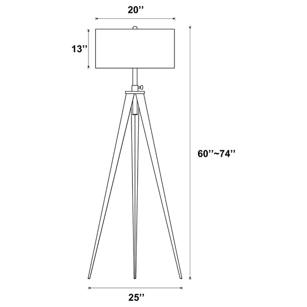 Harrington Tripod Legs Floor Lamp White and Black