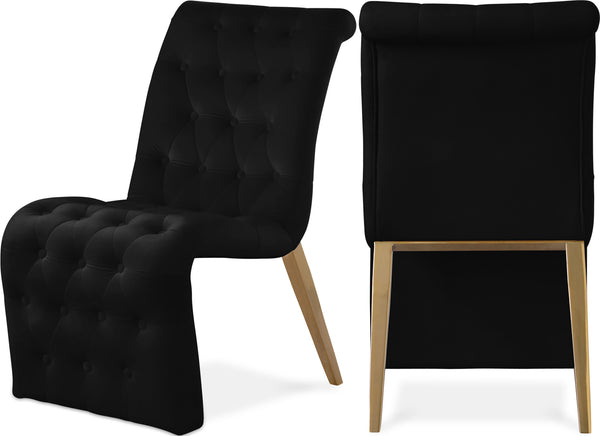 Curve Black Velvet Dining Chair