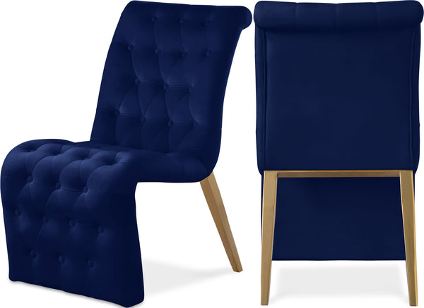 Curve Navy Velvet Dining Chair