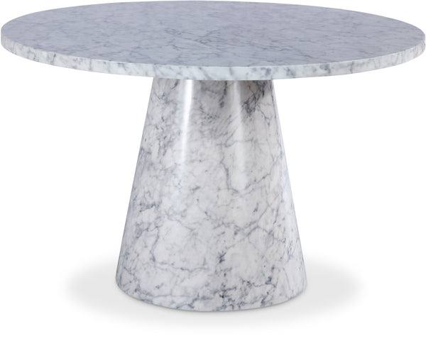 Omni White Faux Marble Dining Table