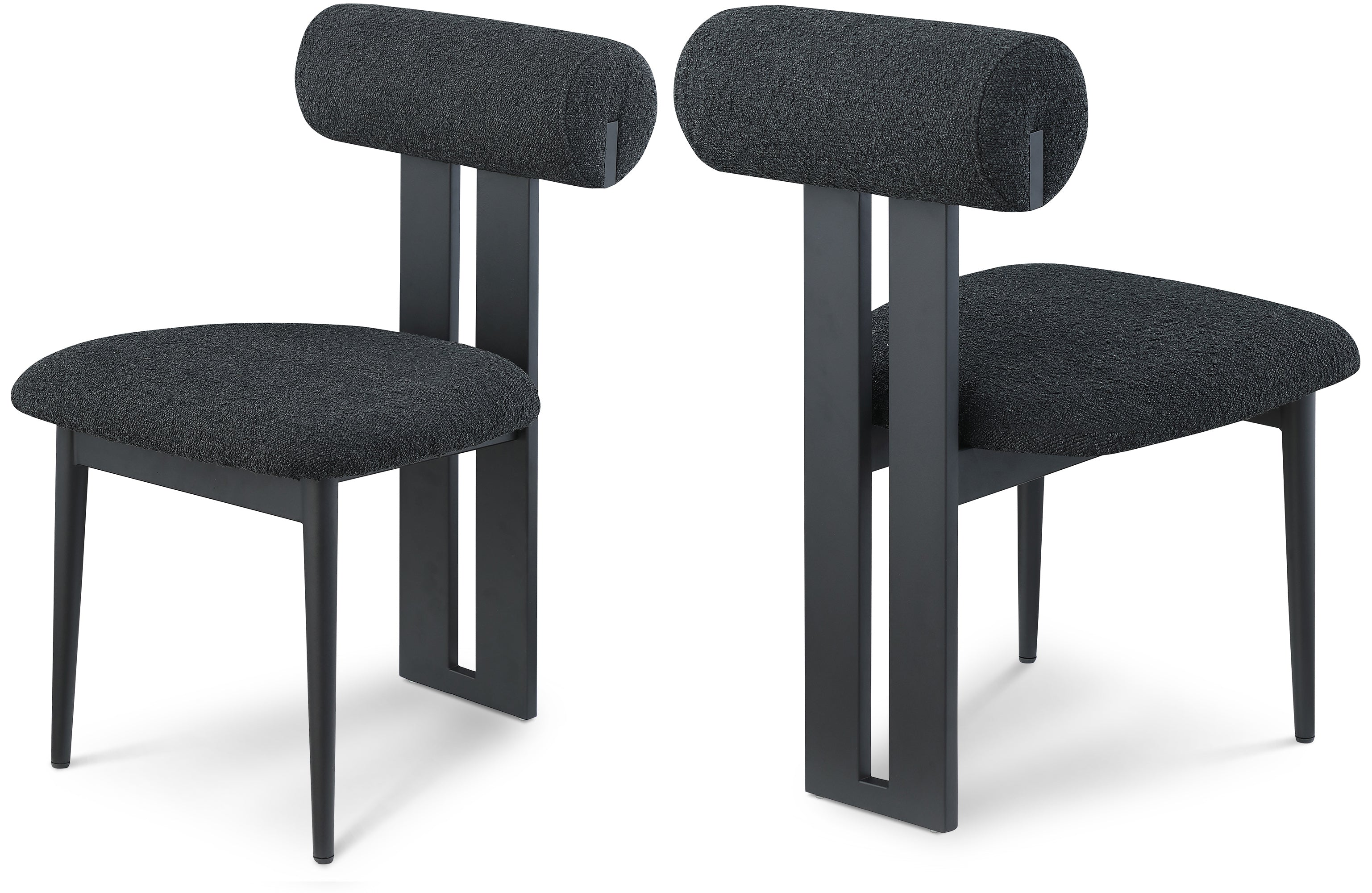 Dario Black Boucle Fabric Dining Chair