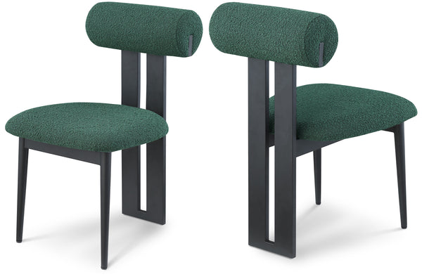 Dario Green Boucle Fabric Dining Chair