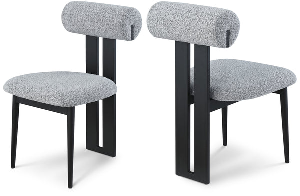 Dario Grey Boucle Fabric Dining Chair