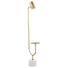 Jodie Round Base Floor Lamp Antique Brass and Grey