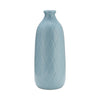 Cer, 16" Plaid Textured Vase, Cameo Blue