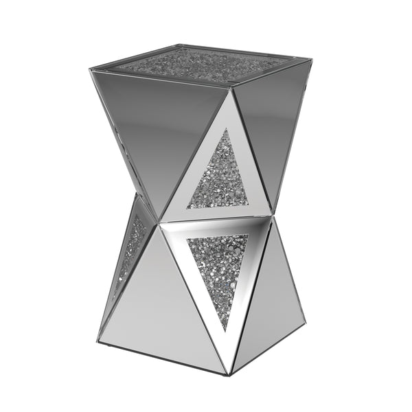 Matheo Geometric Side Table Silver