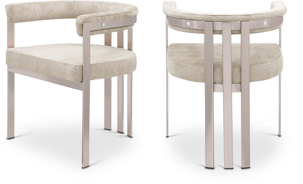 Marcello Beige Velvet Dining Chair