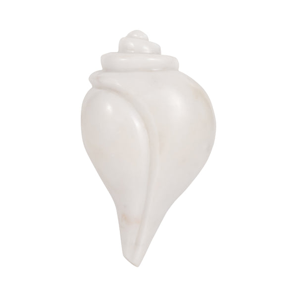 Marble, 8" Seashell, White