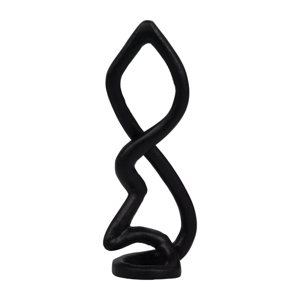 Metal, 13" Swirled Sculpture, Black