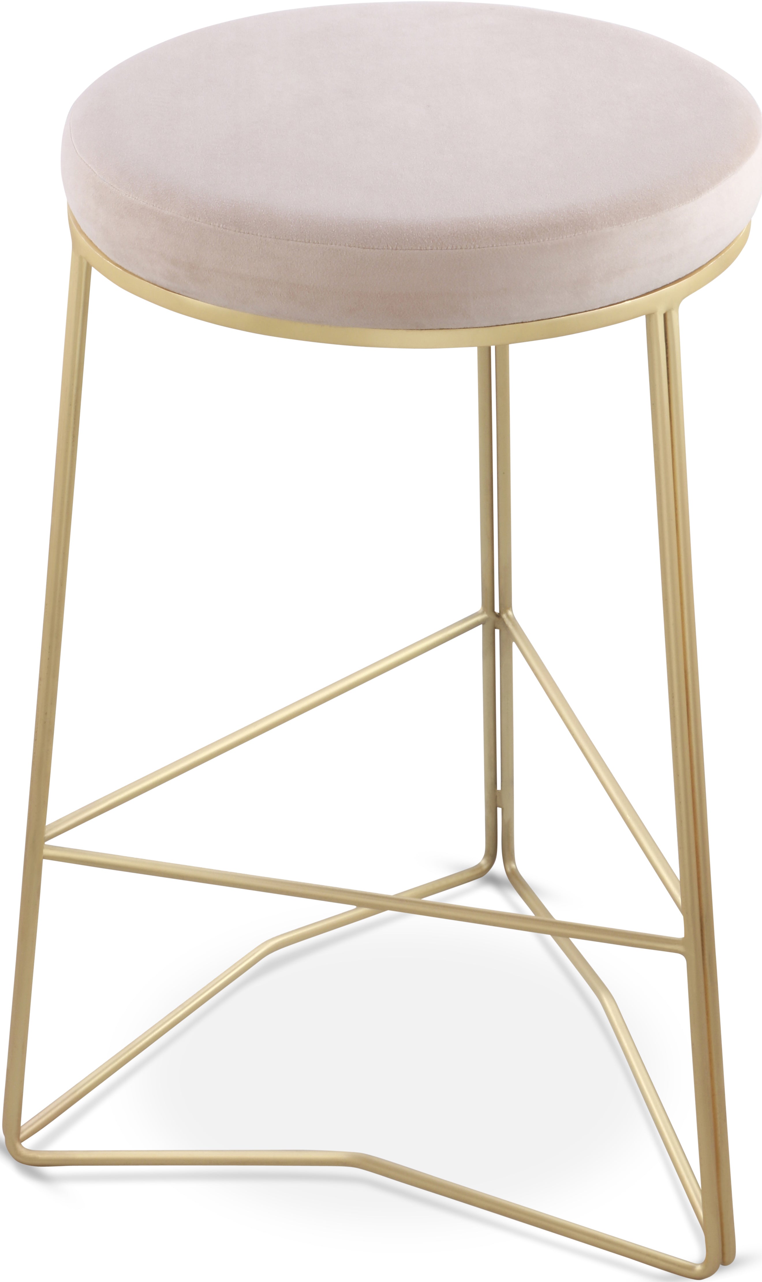 Tres Cream Velvet Counter Stool