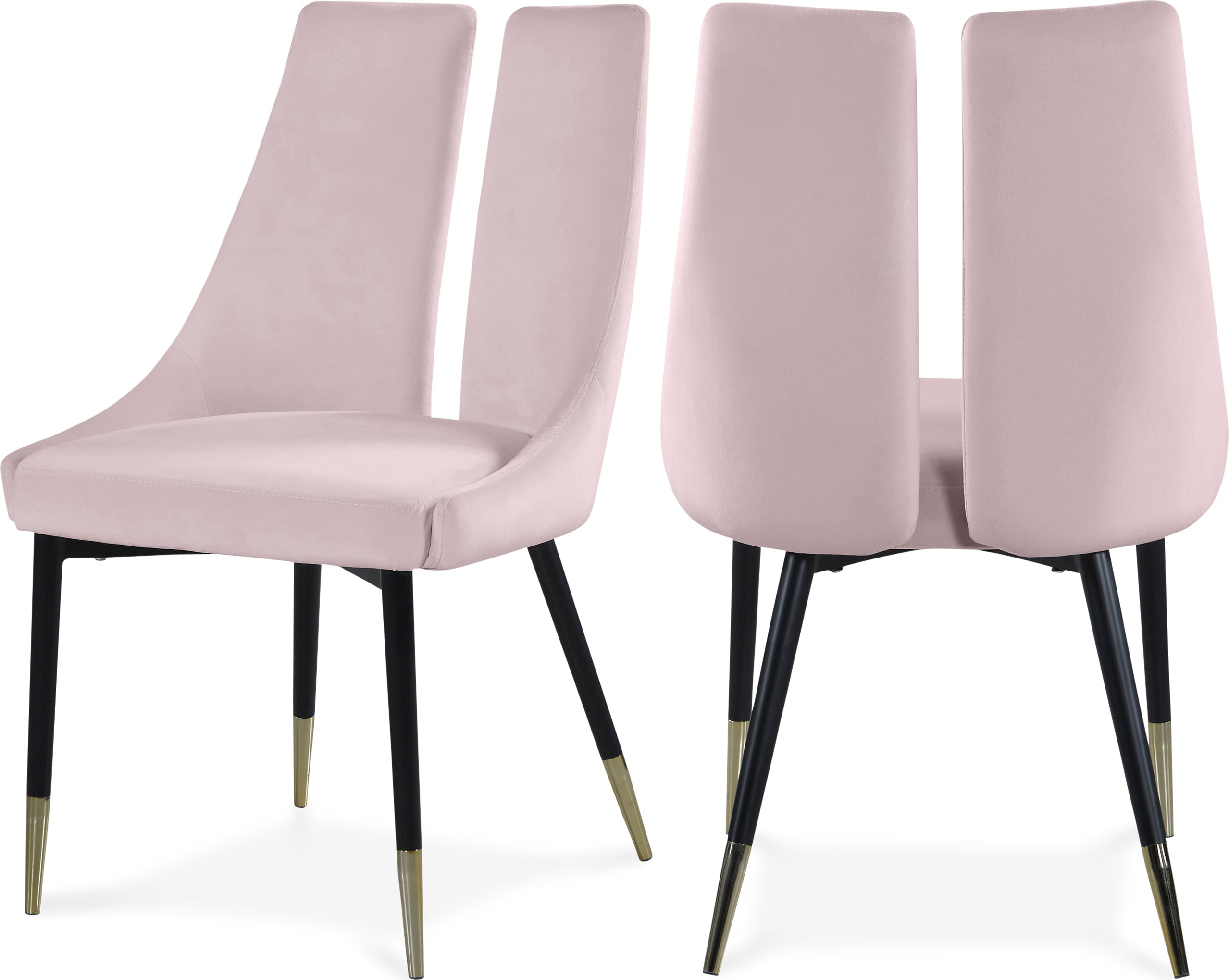 Sleek Pink Velvet Dining Chair