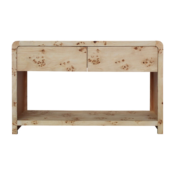 47" Cube Console With 2 Drawers, Natural