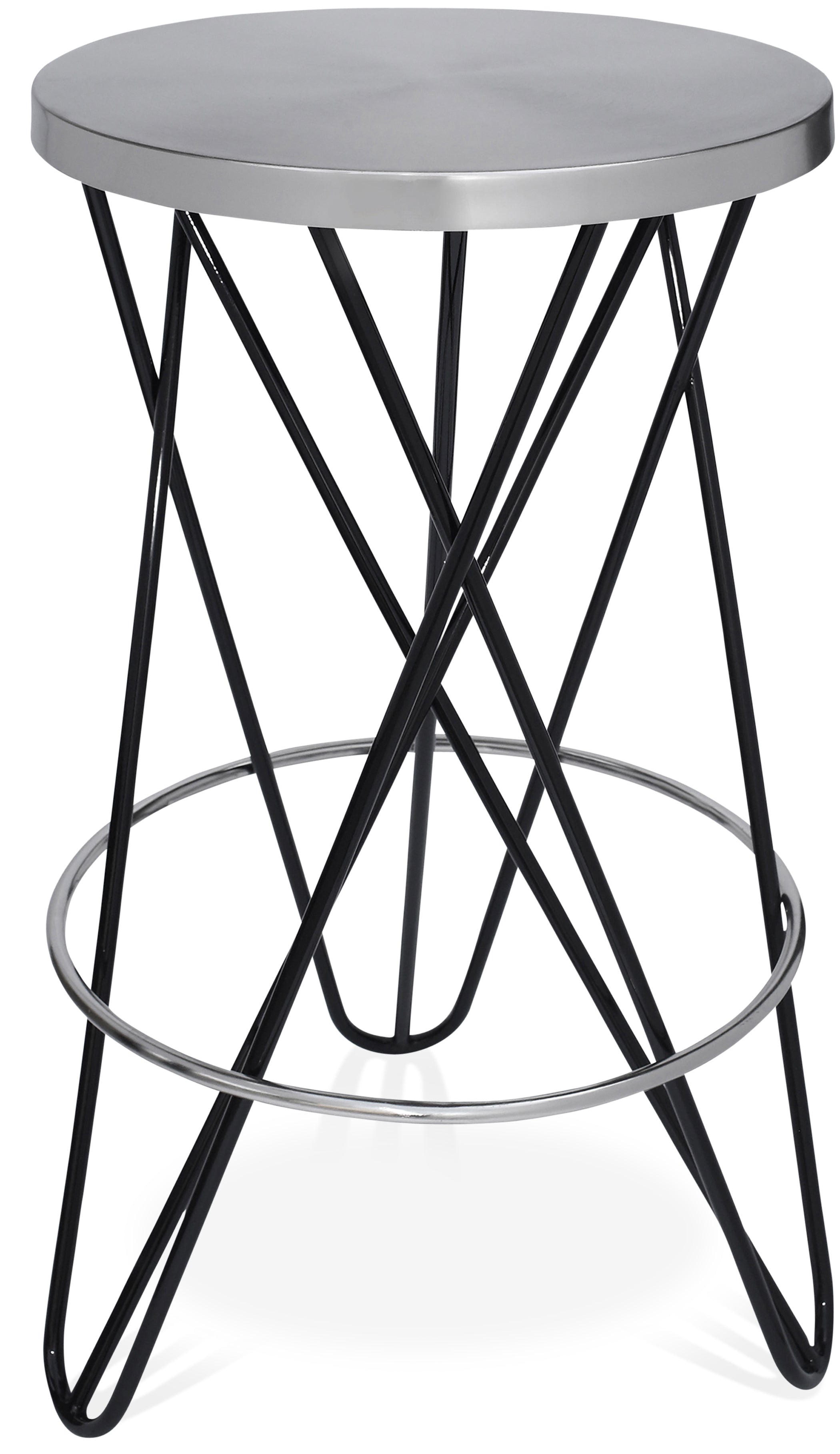 Mercury Black Iron Counter Stool