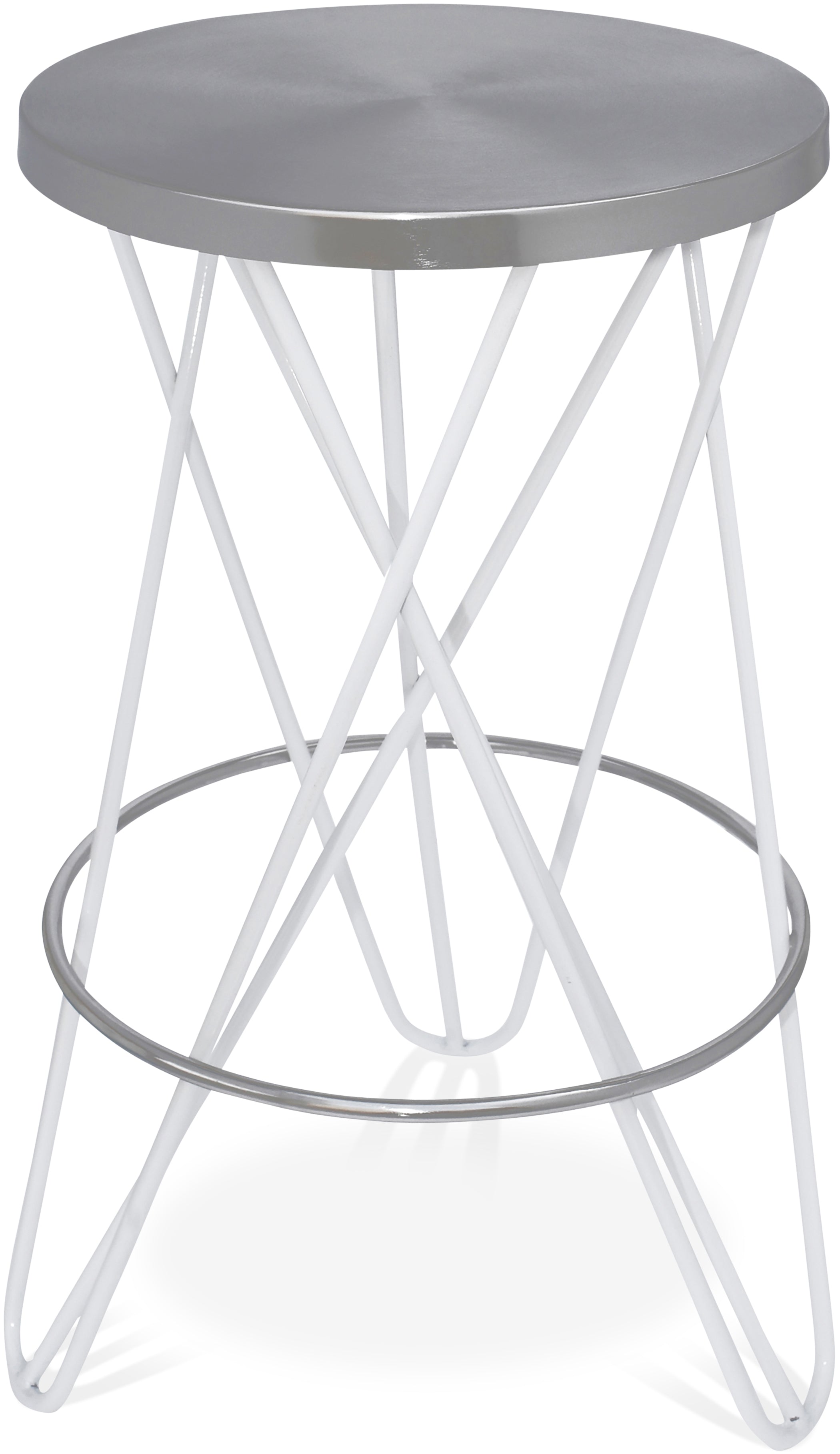 Mercury White Iron Counter Stool