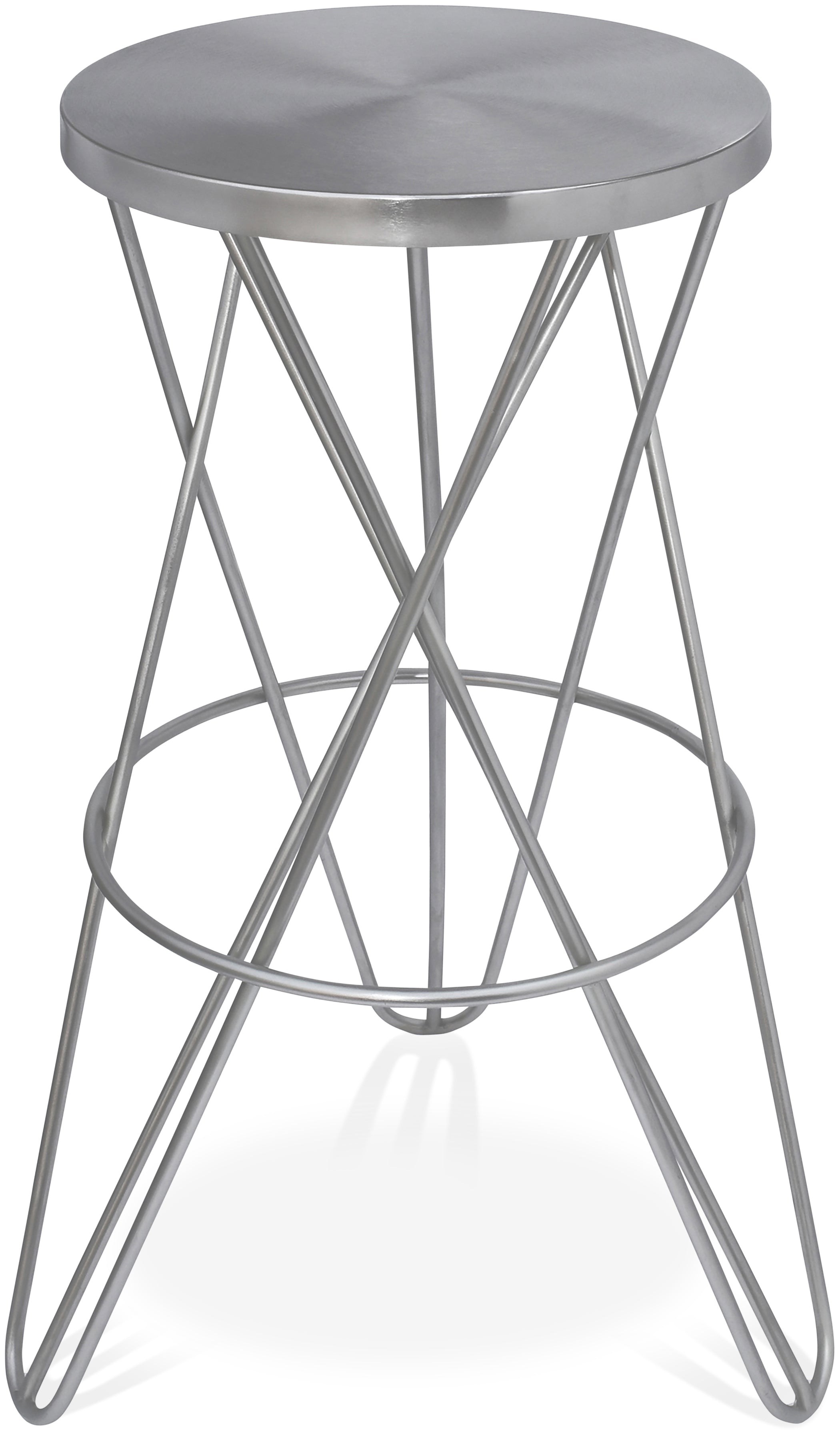 Mercury Silver Iron Bar Stool