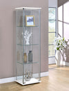 Bellatrix Rectangular 4-shelf Curio Cabinet White and Clear