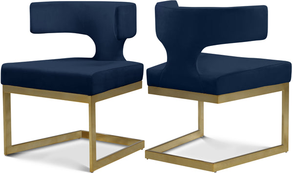 Alexandra Navy Velvet Dining Chair