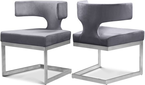 Alexandra Grey Velvet Dining Chair