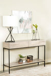 Rubeus 2-drawer Console Table with Open Shelf White Washed