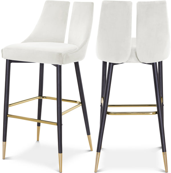 Sleek Cream Velvet Stool