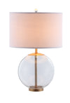 Kenny Drum Shade Table Lamp with Glass Base White