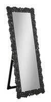 Mckay Textural Frame Cheval Floor Mirror Silver and Smoky Grey