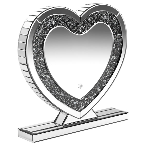 Euston Heart Shape Table Mirror Silver