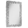 Cecily Rectangular Leaves Frame Wall Mirror Faux Crystal