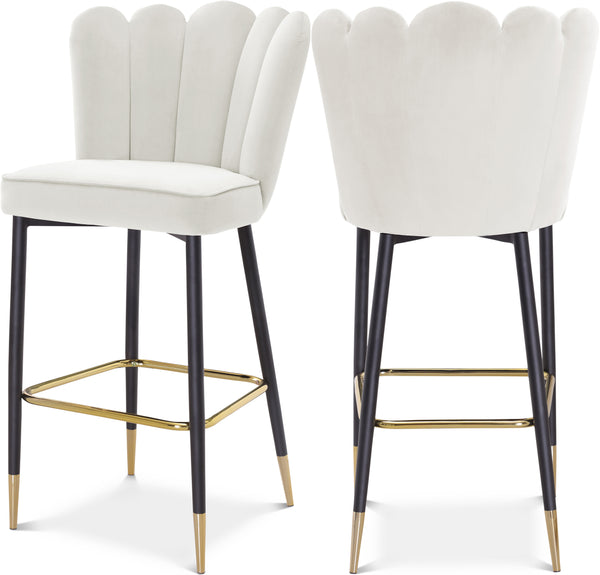 Lily Cream Velvet Stool