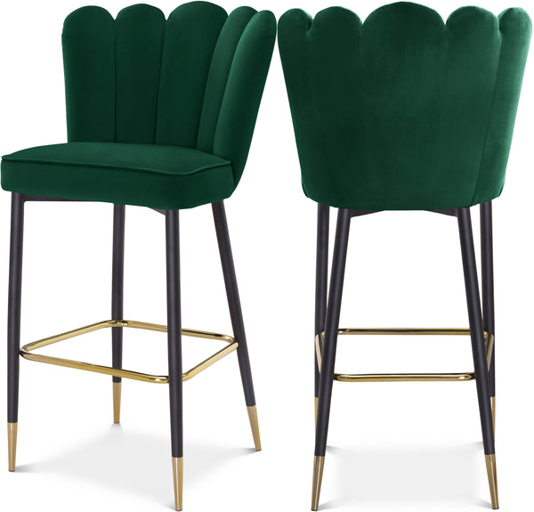 Lily Green Velvet Stool