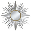 Beiwen Sunburst Wall Mirror Champagne and Silver