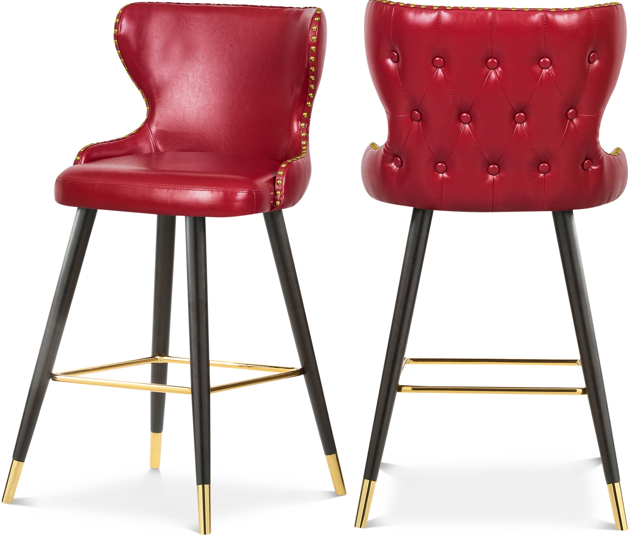 Hendrix Red Vegan Leather Counter/Bar Stool