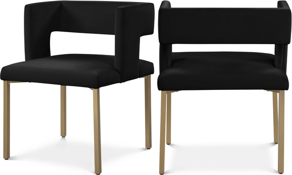 Caleb Black Velvet Dining Chair