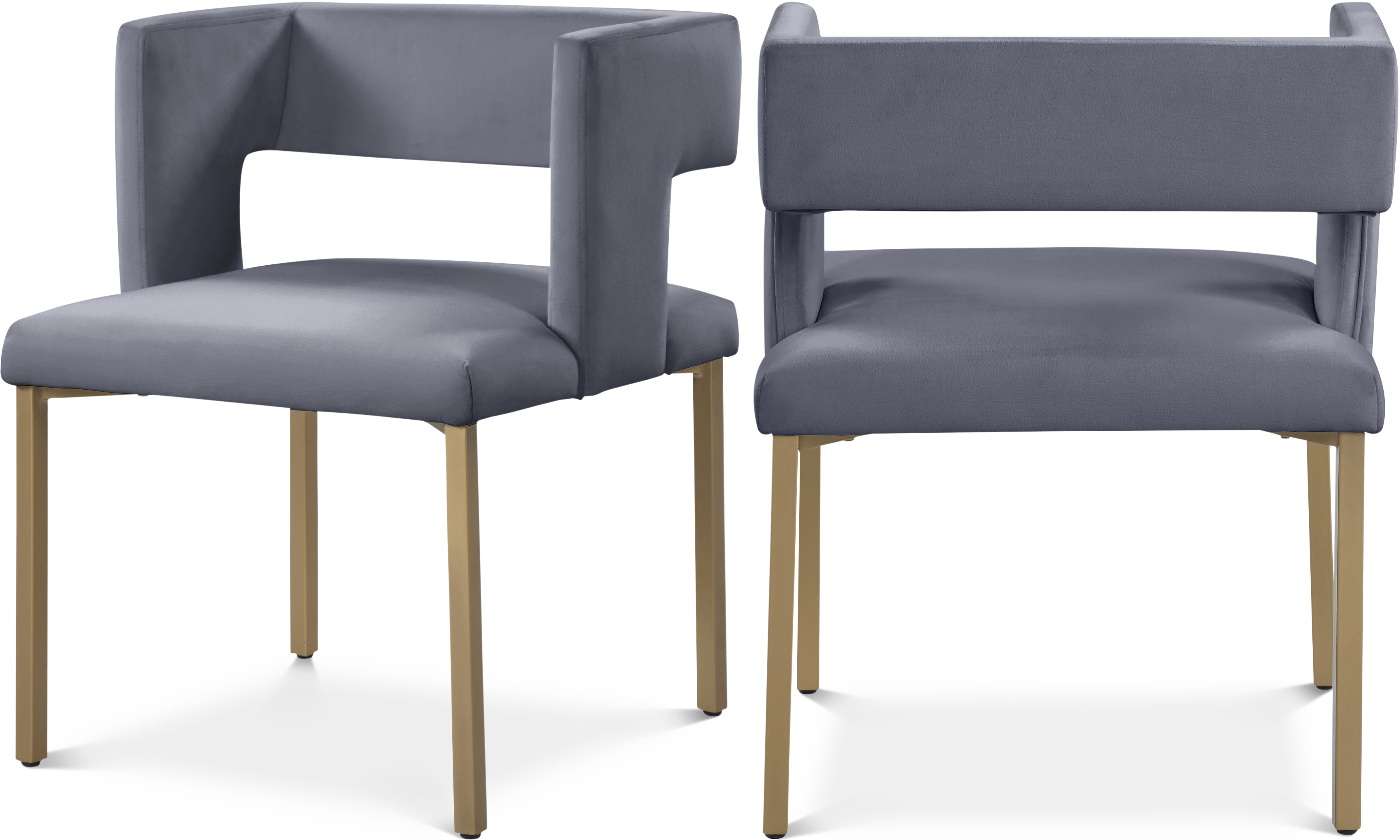 Caleb Grey Velvet Dining Chair