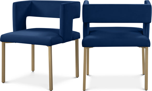 Caleb Navy Velvet Dining Chair