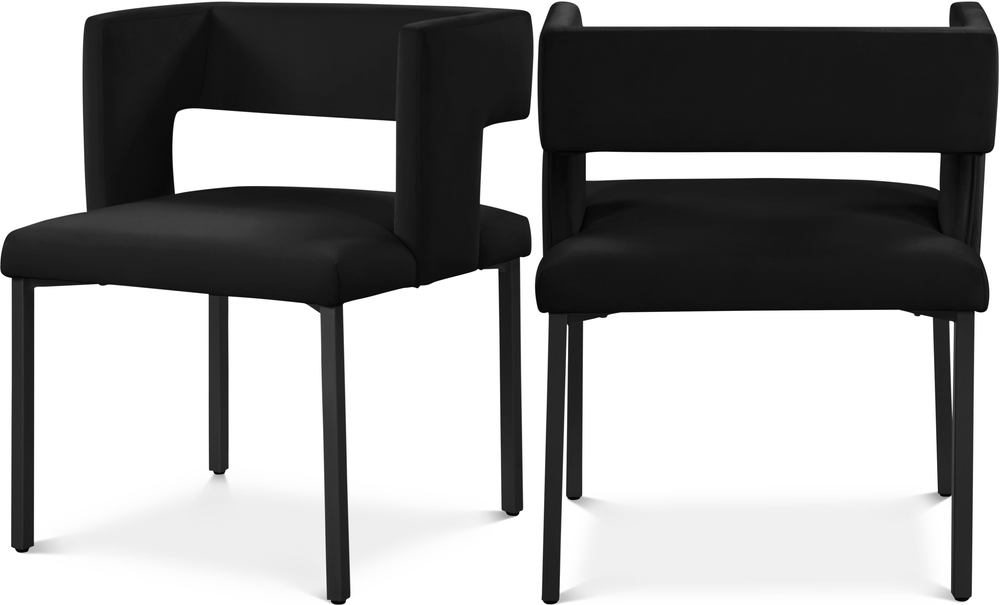 Caleb Black Velvet Dining Chair