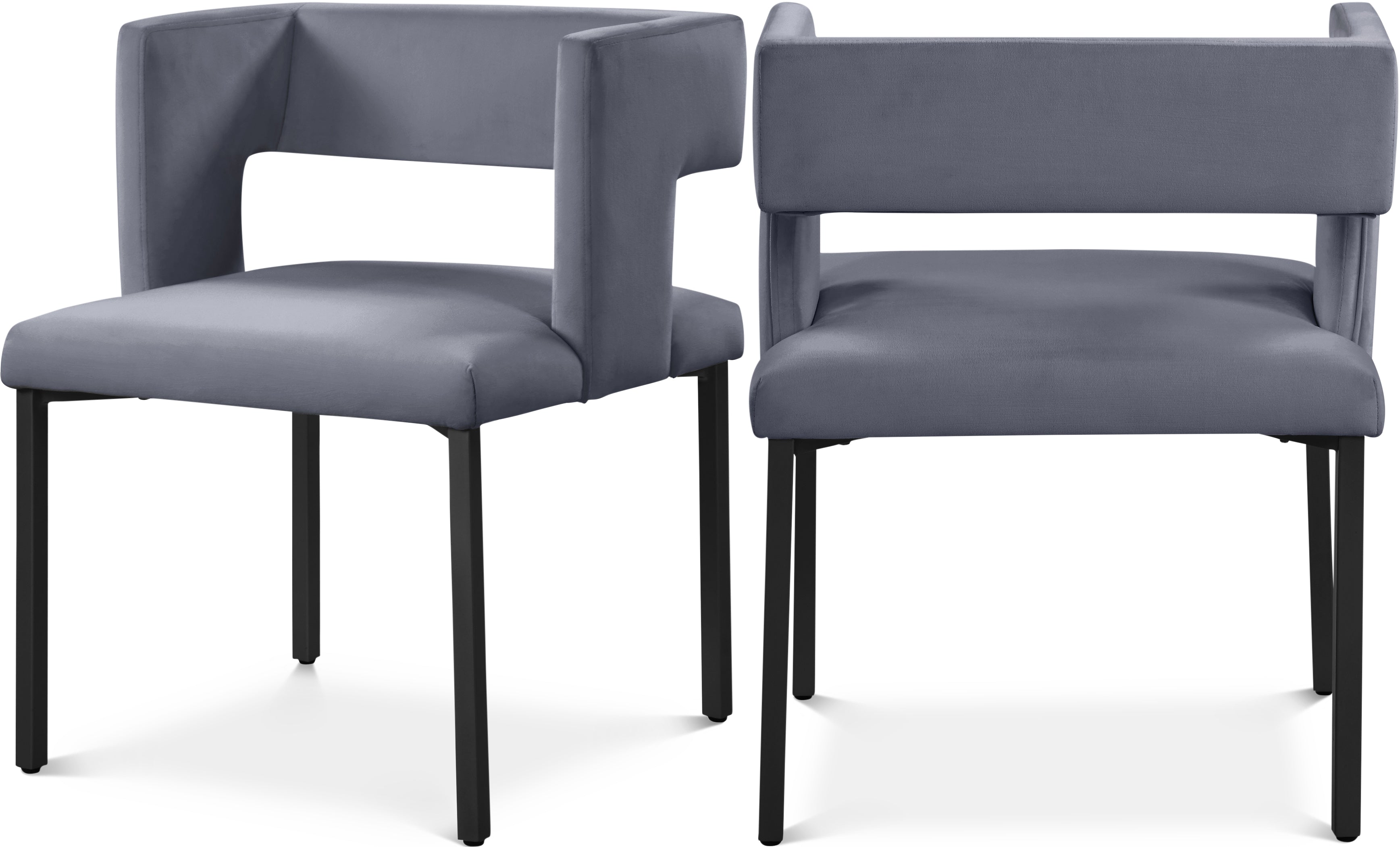 Caleb Grey Velvet Dining Chair