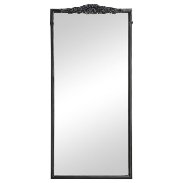 Sylvie French Provincial Rectangular Floor Mirror Black