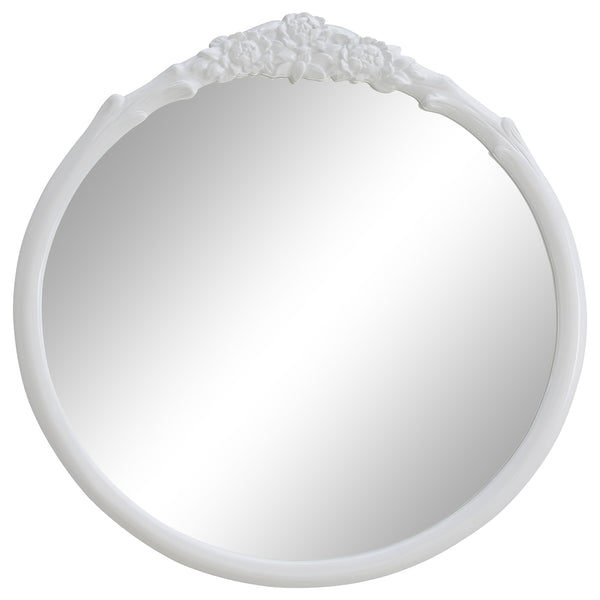 Sylvie French Provincial Round Wall Floor Mirror White