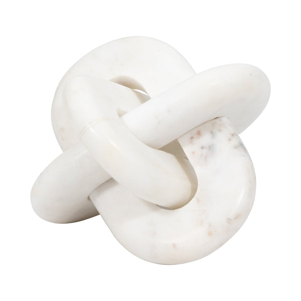 Marble, 6" Knot Decor, White