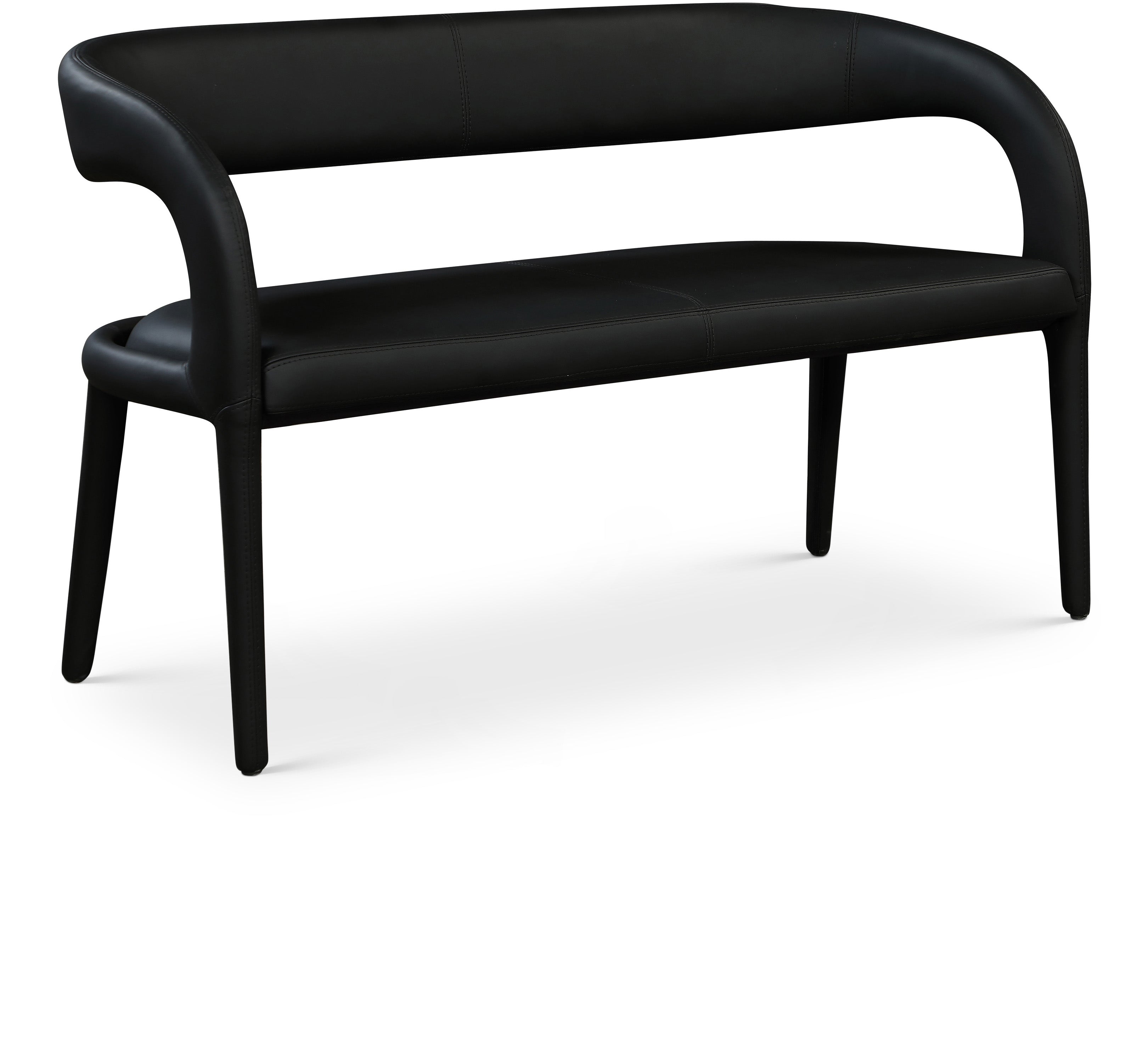 Sylvester Black Vegan Leather Bench