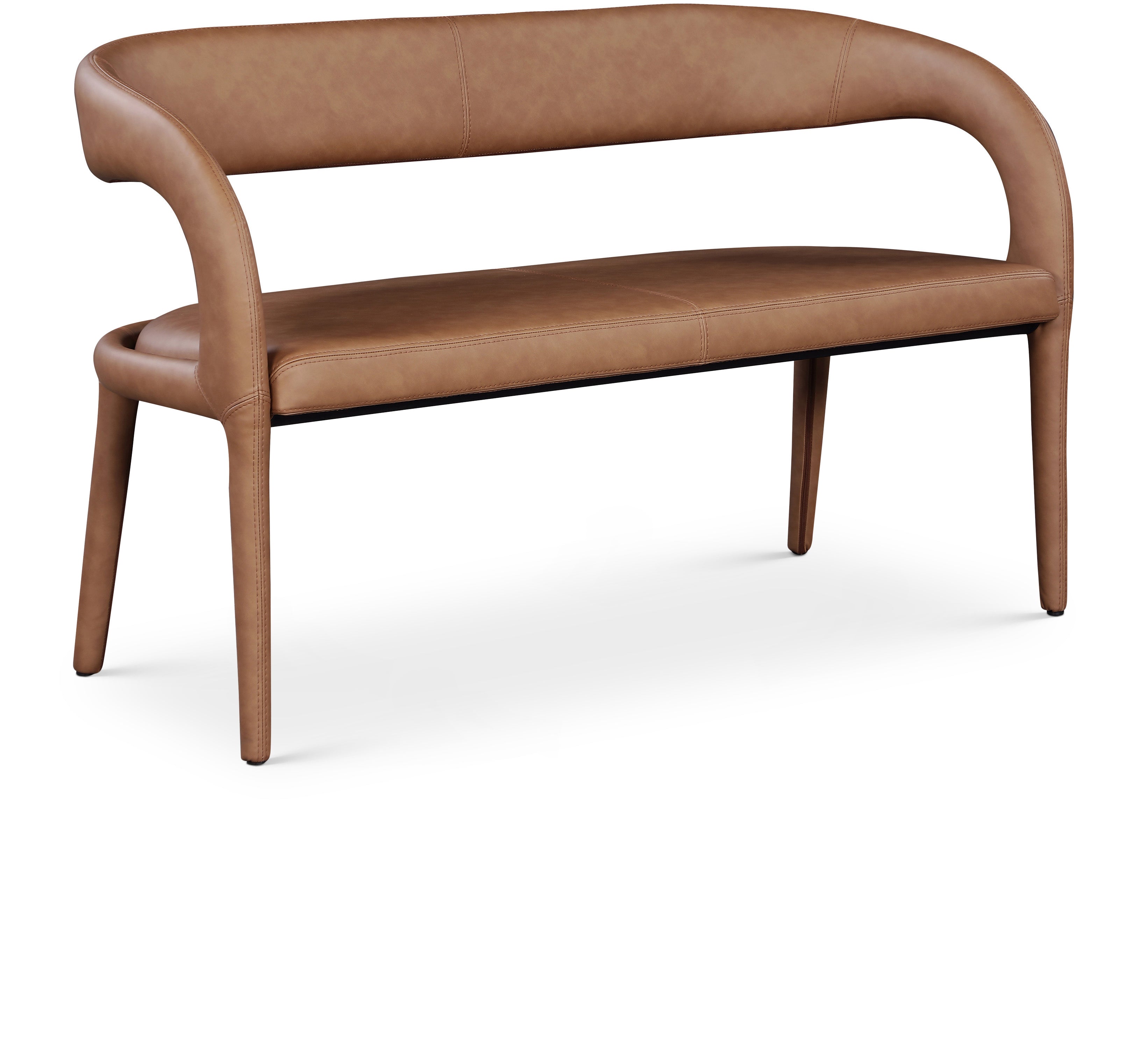 Sylvester Brown Vegan Leather Bench