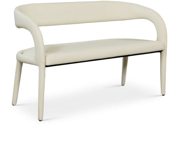 Sylvester Cream Vegan Leather Bench