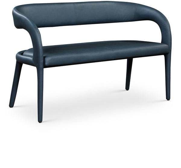 Sylvester Navy Vegan Leather Bench