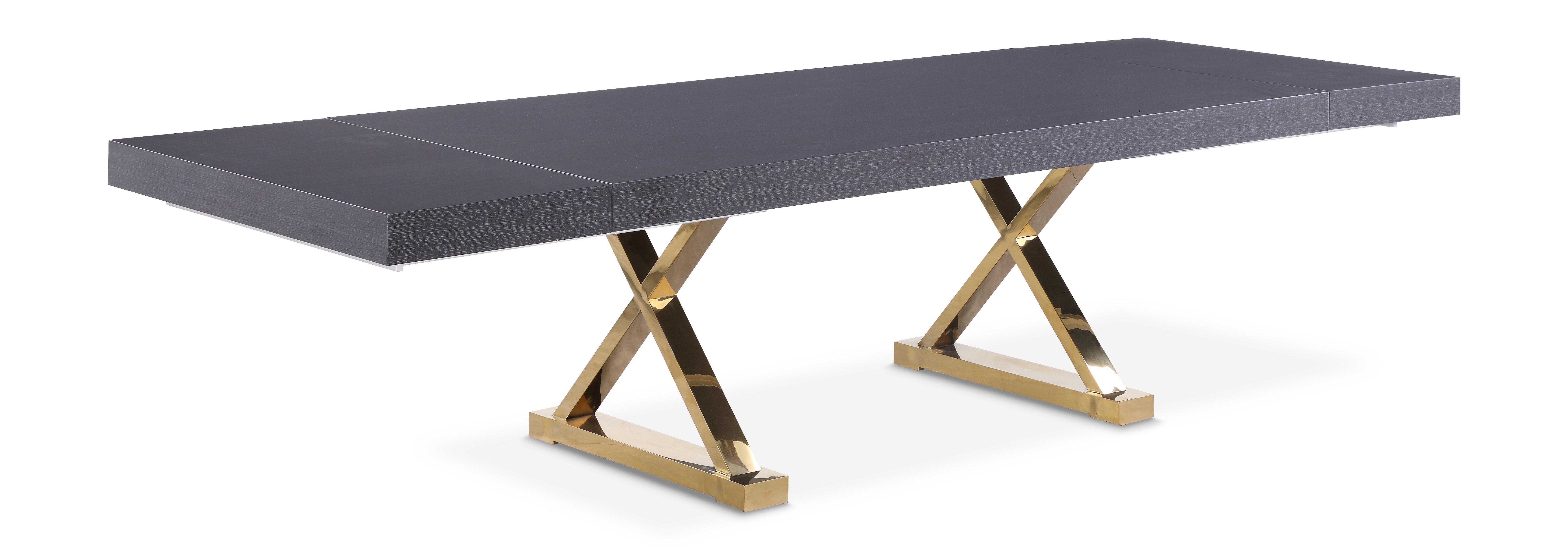 Excel Grey Oak Veneer Lacquer Extendable Dining Table (3 Boxes)