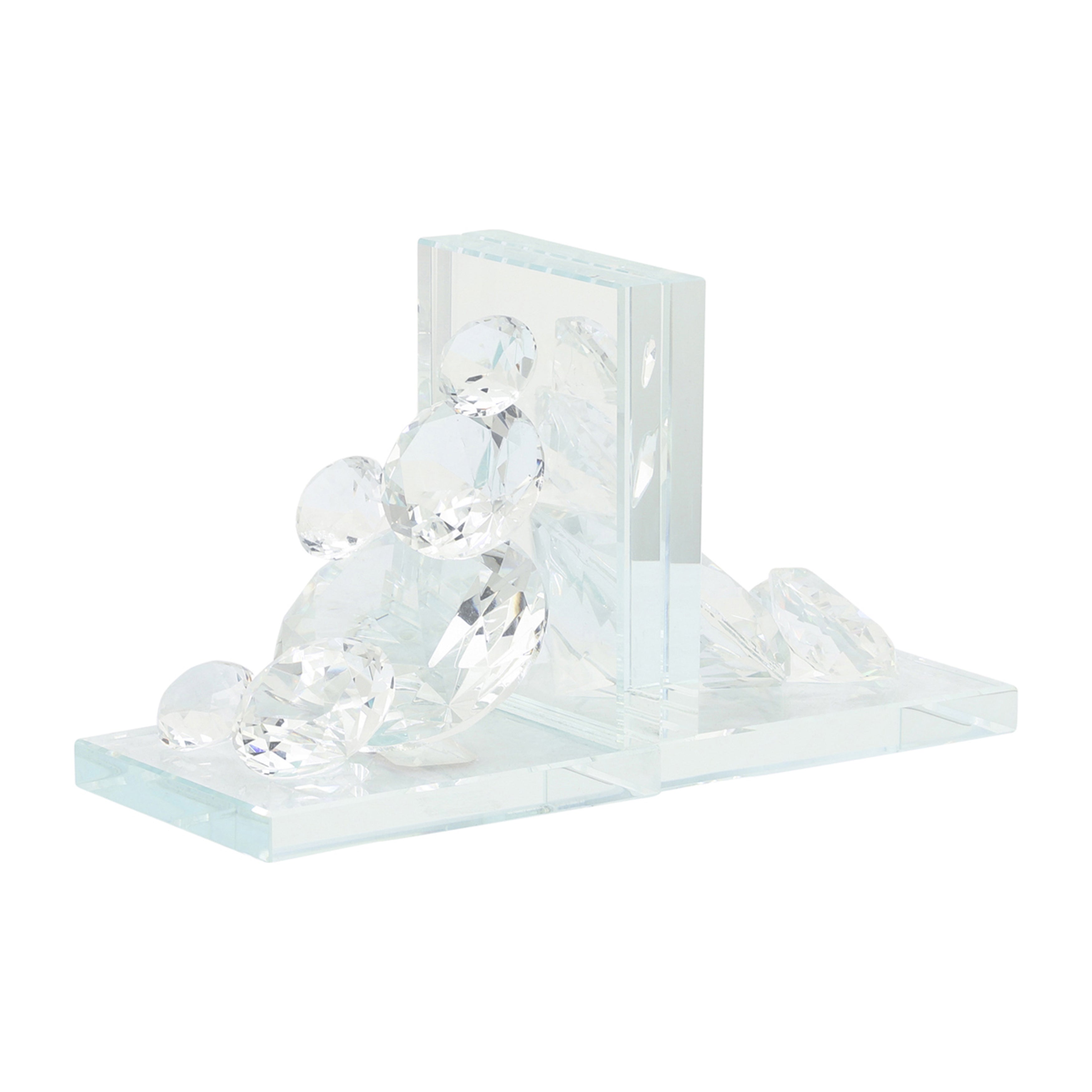 S/2 Crystal Diamond Bookends