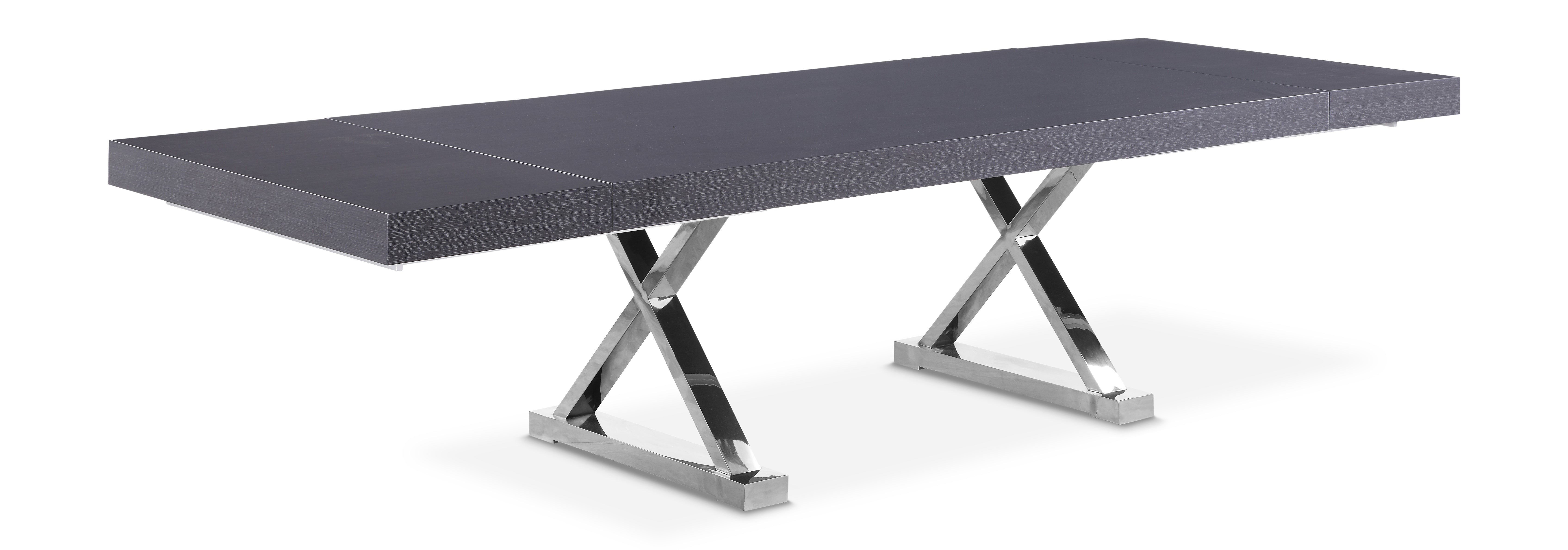 Excel Grey Oak Veneer Lacquer Extendable Dining Table (3 Boxes)