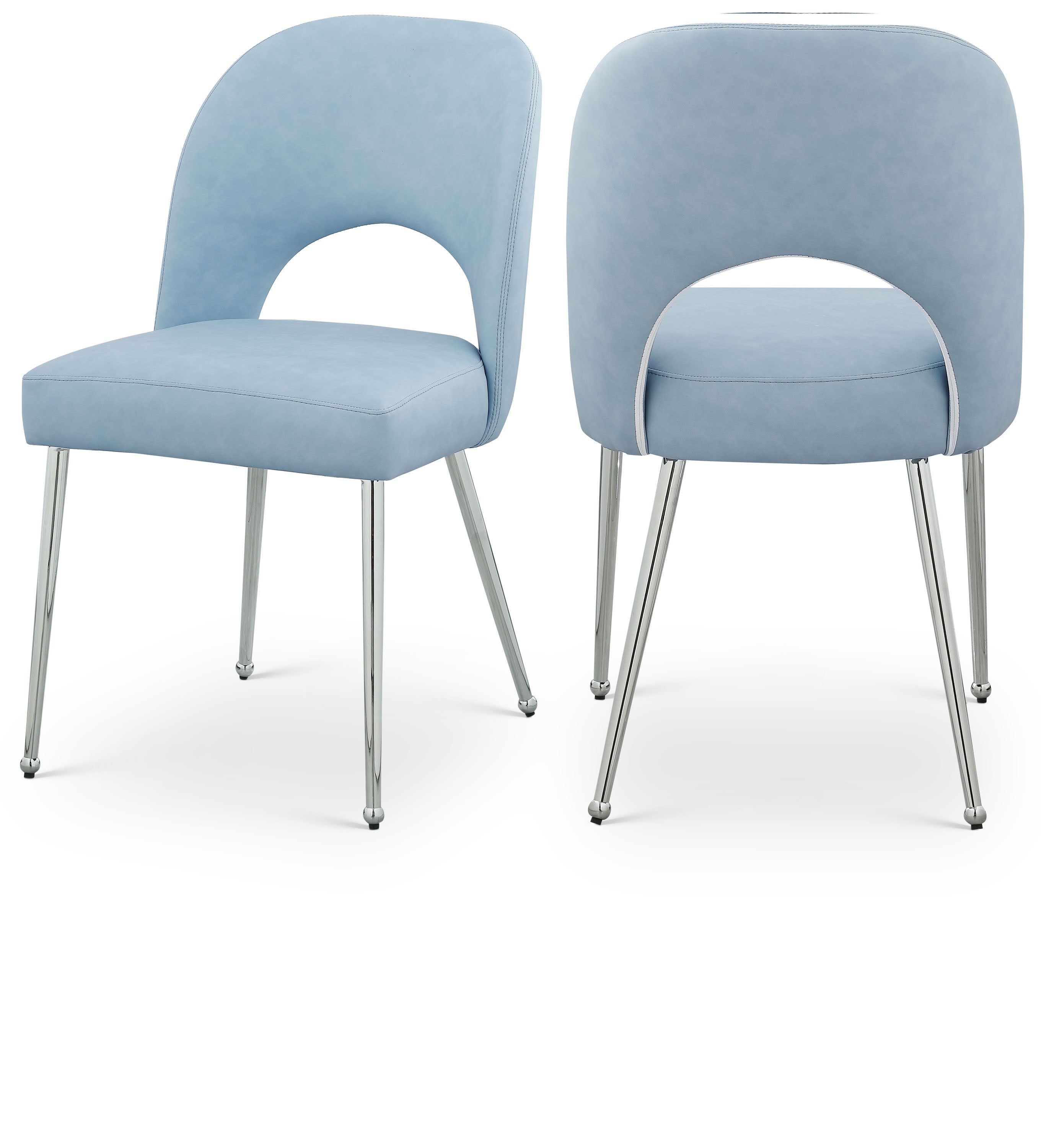 Logan Light Blue Vegan Leather Dining Chair